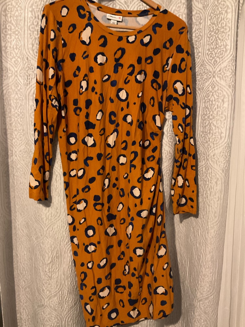 3.1 Phillip Lim for Target Mustard Leopard Print Long Sleeve Dress Size L